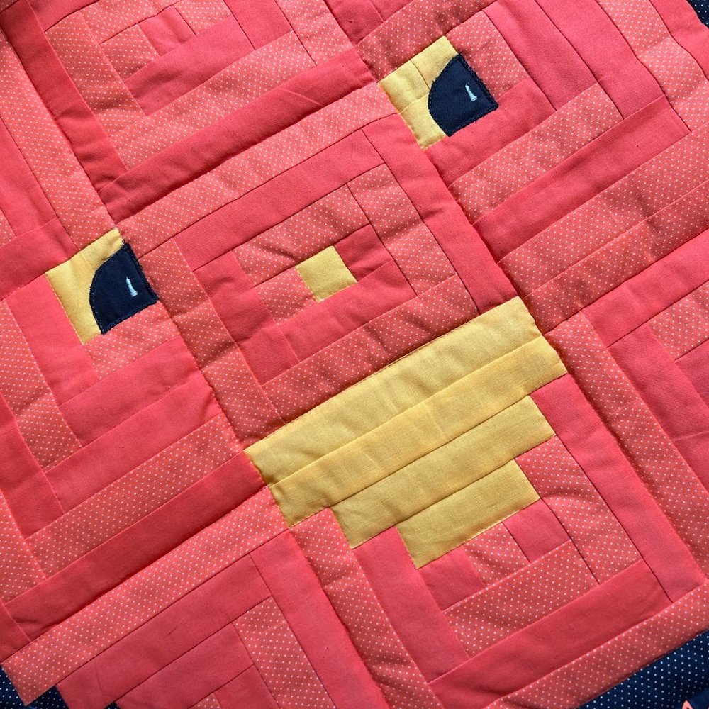 Patchwork Halloween Jack-O-Lantern Wall Hanging - Picture 9 of 15